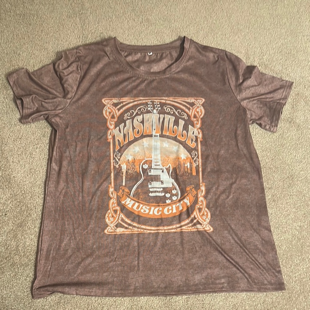 Nashville Music City Brown T-Shirt